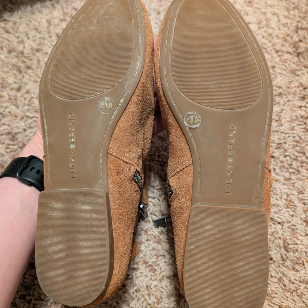 Lucky Brand Brown Suede Ankle Boots 8.5 - Picture 6 of 8
